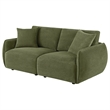 Pemberly Row Chenille Upholstered Modular Lounge Loveseat in Green
