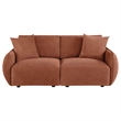 Pemberly Row Chenille Upholstered Modular Lounge Loveseat in Coral