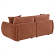 Pemberly Row Chenille Upholstered Modular Lounge Loveseat in Coral