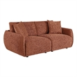 Pemberly Row Chenille Upholstered Modular Lounge Loveseat in Coral