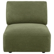 Pemberly Row Chenille Upholstered Modular Armless Chair in Green