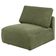 Pemberly Row Chenille Upholstered Modular Armless Chair in Green