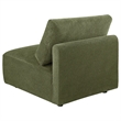 Pemberly Row Chenille Upholstered Modular Armless Chair in Green
