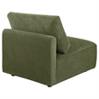 Pemberly Row Chenille Upholstered Modular Armless Chair in Green