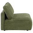 Pemberly Row Chenille Upholstered Modular Armless Chair in Green