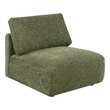 Pemberly Row Chenille Upholstered Modular Armless Chair in Green