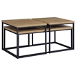 Pemberly Row 3-Piece Engineered Wood Coffee Table Set in Mango and Black