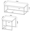 Pemberly Row 3-Piece Engineered Wood Coffee Table Set in Mango and Black