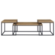 Pemberly Row 3-Piece Engineered Wood Coffee Table Set in Mango and Black