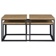 Pemberly Row 3-Piece Engineered Wood Coffee Table Set in Mango and Black
