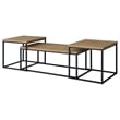 Pemberly Row 3-Piece Engineered Wood Coffee Table Set in Mango and Black