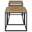 Pemberly Row 3-Piece Engineered Wood Coffee Table Set in Mango and Black
