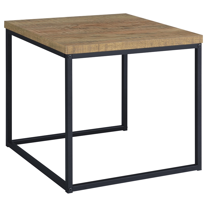 Pemberly Row 3-Piece Engineered Wood Coffee Table Set in Mango and Black