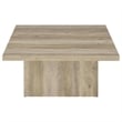 Pemberly Row Square Coffee Table in Distressed Pine Finish