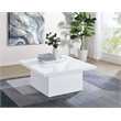 Pemberly Row Square Coffee Table in White High Gloss Finish