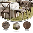 Pemberly Row Indoor/Outdoor Resin Cross Back Chair in Dark Brown