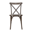 Pemberly Row Indoor/Outdoor Resin Cross Back Chair in Dark Brown