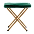 Pemberly Row Folding XL Faux Fur Saucer Chair with Ottoman in Emerald/Soft Gold