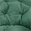 Pemberly Row Folding XL Faux Fur Saucer Chair with Ottoman in Emerald/Soft Gold