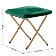 Pemberly Row Folding XL Faux Fur Saucer Chair with Ottoman in Emerald/Soft Gold