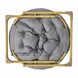 Pemberly Row Folding XL Faux Fur Saucer Chair with Ottoman in Gray/Soft Gold