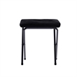 Pemberly Row Oversized Folding Faux Fur Saucer Chair with Ottoman in Black/Black