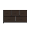 Pemberly Row 4 Drawer Dresser with Brown Wood Top and Black Iron Frame