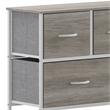 Pemberly Row 5 Drawer Dresser with Natural Wood Top and White Iron Frame