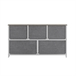 Pemberly Row 5 Drawer Dresser with Natural Wood Top and White Iron Frame