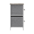 Pemberly Row 5 Drawer Dresser with Natural Wood Top and White Iron Frame