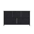 Pemberly Row 5 Drawer Dresser with Black Wood Top and Black Iron Frame
