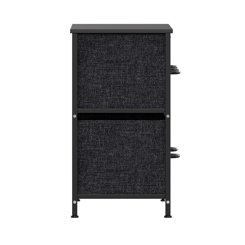 Pemberly Row 5 Drawer Dresser with Black Wood Top and Black Iron Frame