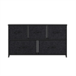 Pemberly Row 5 Drawer Dresser with Black Wood Top and Black Iron Frame