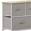 Pemberly Row 5 Drawer Dresser with Oak Wood Top and White Iron Frame
