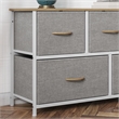 Pemberly Row 5 Drawer Dresser with Oak Wood Top and White Iron Frame