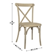 Pemberly Row Indoor/Outdoor Commercial Grade Resin Cross Back Chair in Light Oak