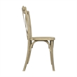 Pemberly Row Indoor/Outdoor Commercial Grade Resin Cross Back Chair in Light Oak