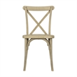 Pemberly Row Indoor/Outdoor Commercial Grade Resin Cross Back Chair in Light Oak
