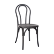 Pemberly Row Indoor/Outdoor Commercial Grade Resin Thonet Style Chair in Black