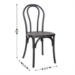 Pemberly Row Indoor/Outdoor Commercial Grade Resin Thonet Style Chair in Black