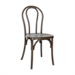 Pemberly Row Indoor/Outdoor Commercial Resin Thonet Style Chair in Dark Brown