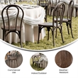 Pemberly Row Indoor/Outdoor Commercial Resin Thonet Style Chair in Dark Brown