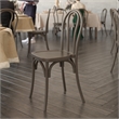 Pemberly Row Indoor/Outdoor Commercial Resin Thonet Style Chair in Dark Brown