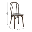 Pemberly Row Indoor/Outdoor Commercial Resin Thonet Style Chair in Dark Brown