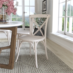 Pemberly Row 2-Pack White Resin X-Back Stackable Indoor/Outdoor Dining Chair