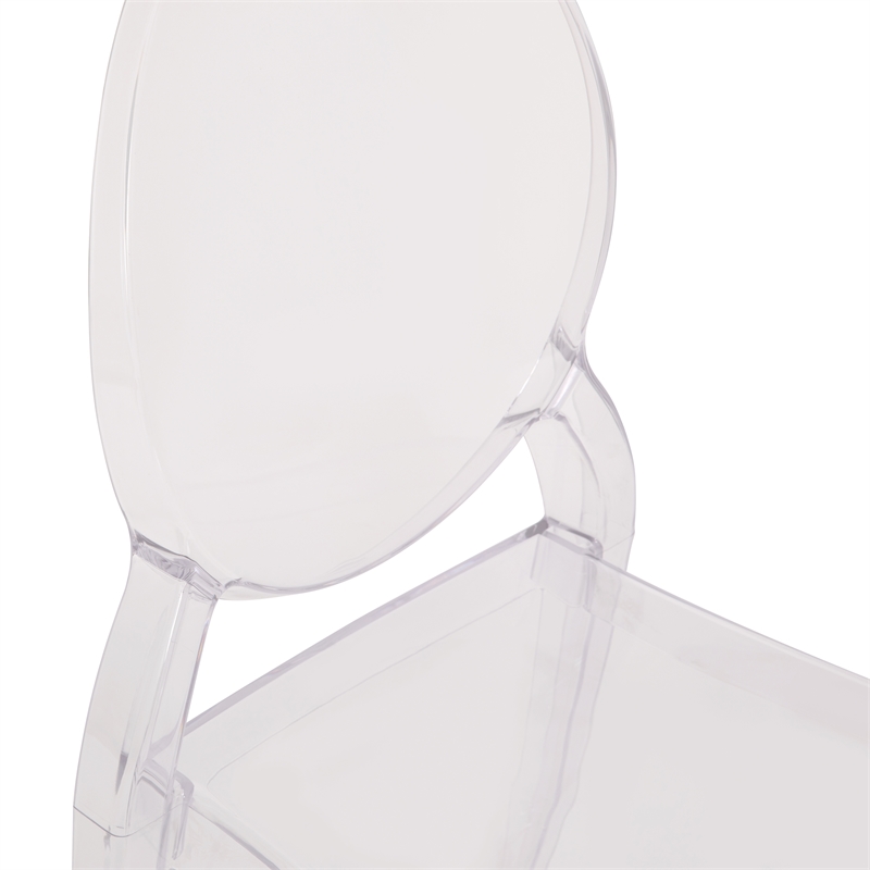 Pemberly Row Set of 4 Extra Wide Resin All-Weather Crystal Ghost Chairs