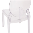 Pemberly Row Set of 4 Extra Wide Resin All-Weather Crystal Ghost Chairs