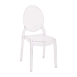 Pemberly Row Set of 4 Extra Wide Resin All-Weather Crystal Ghost Chairs