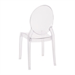Pemberly Row Set of 4 Extra Wide Resin All-Weather Crystal Ghost Chairs