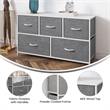 Pemberly Row 5 Drawer Dresser with White Wood Top and White Iron Frame